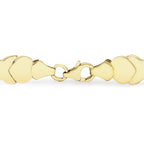 9K Two Colour Gold Diamond Cut Hugs And Kisses Link Bracelet 7.5 Inch