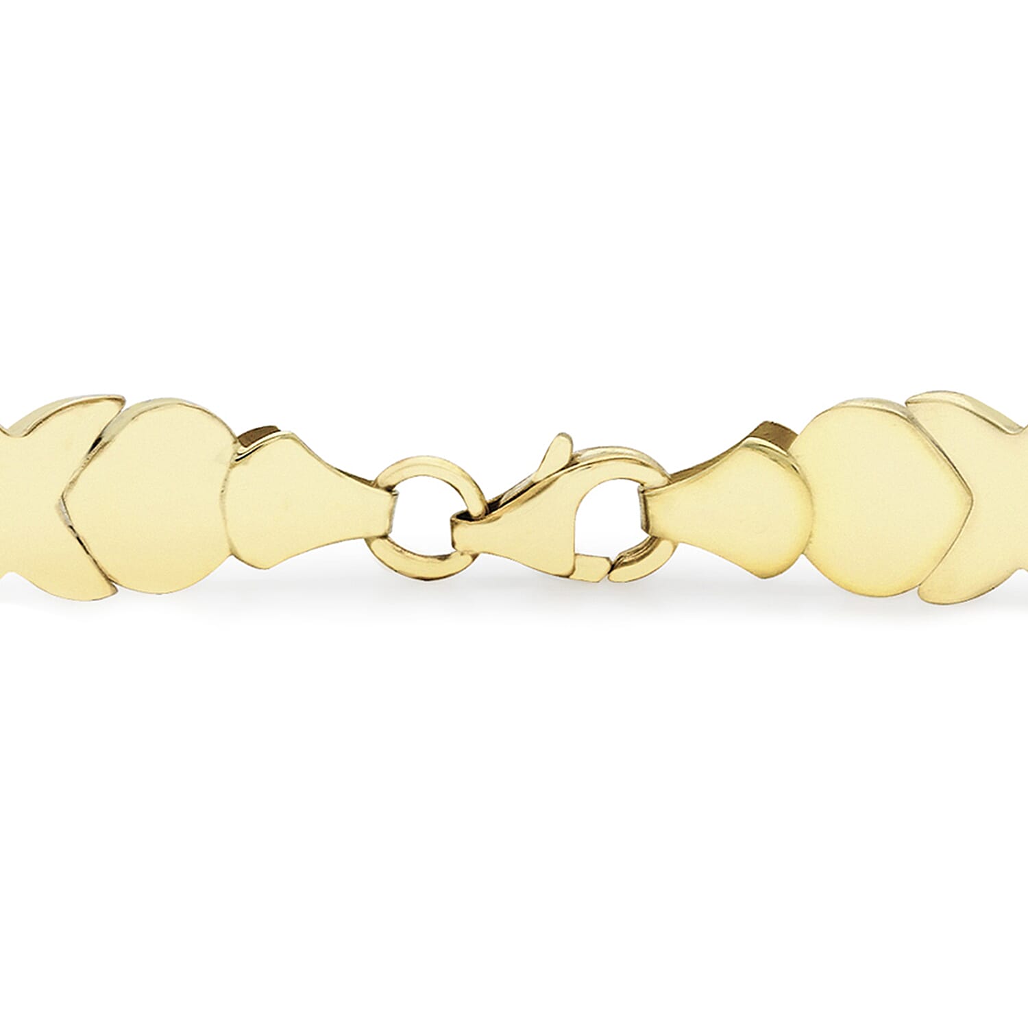 9K Two Colour Gold Diamond Cut Hugs And Kisses Link Bracelet 7.5 Inch 7193256 2