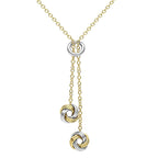 9K Two Colour Gold Drop Knot Necklace 17 to 18 Inch