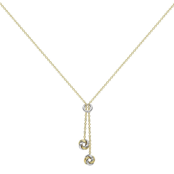 9K Two Colour Gold Drop Knot Necklace 17 to 18 Inch 7189799 2