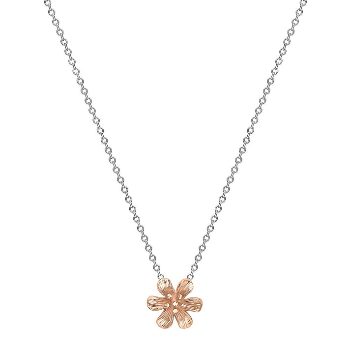 9K Two Colour Gold Flower Necklace 17 to 18 Inch 7189962 2