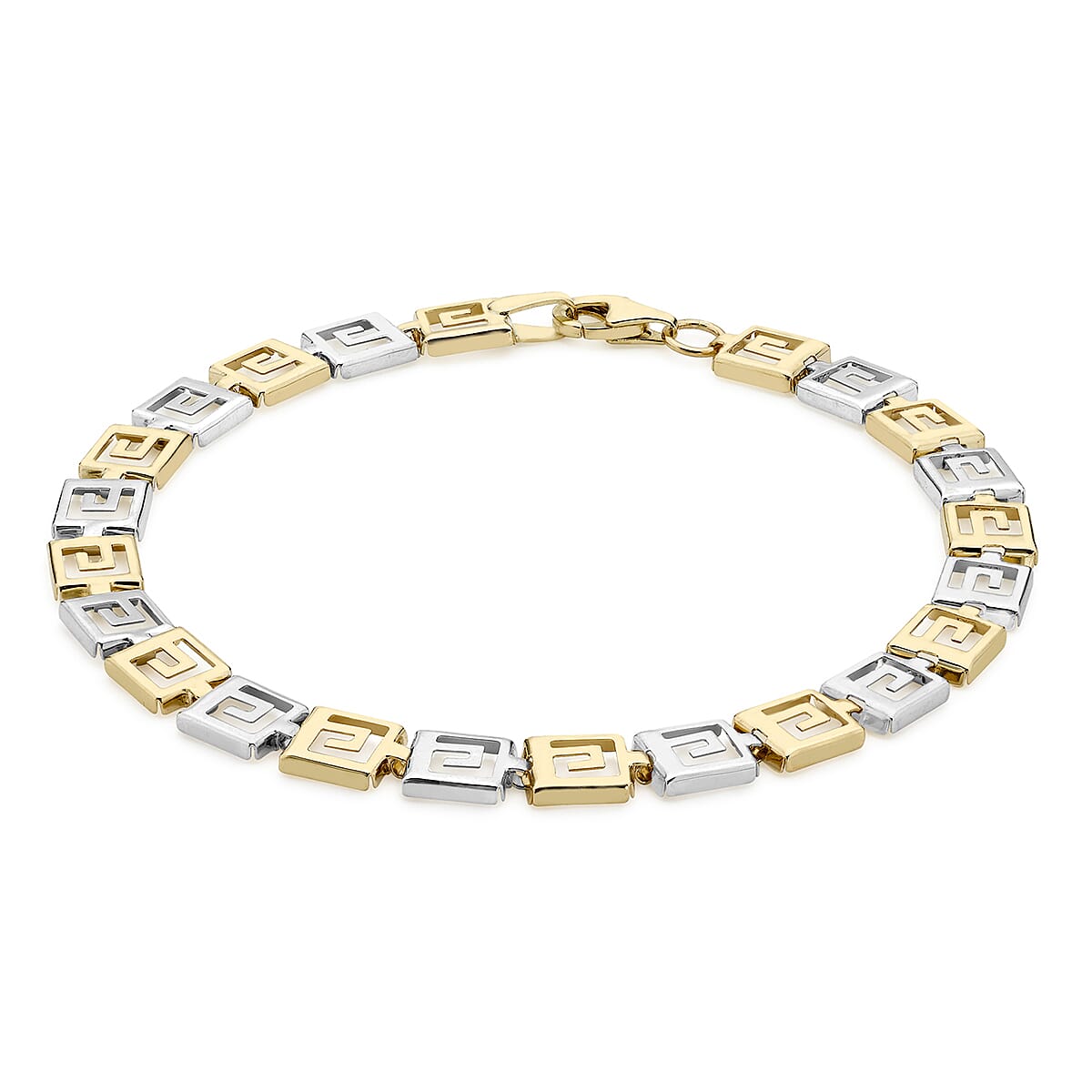 9K Two Colour Gold Grecian Style Bracelet 7.5 Inch 7193247 0