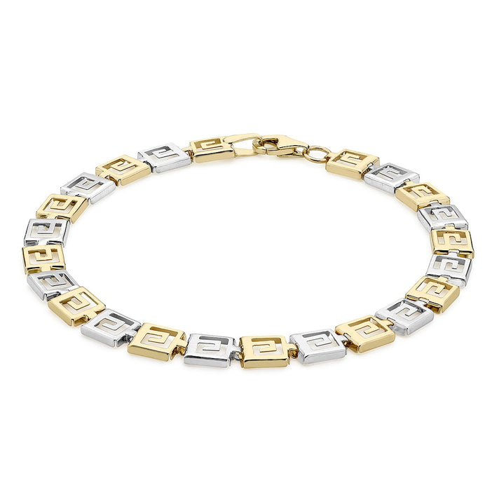 9K Two Colour Gold Grecian Style Bracelet 7.5 Inch 7193247 1