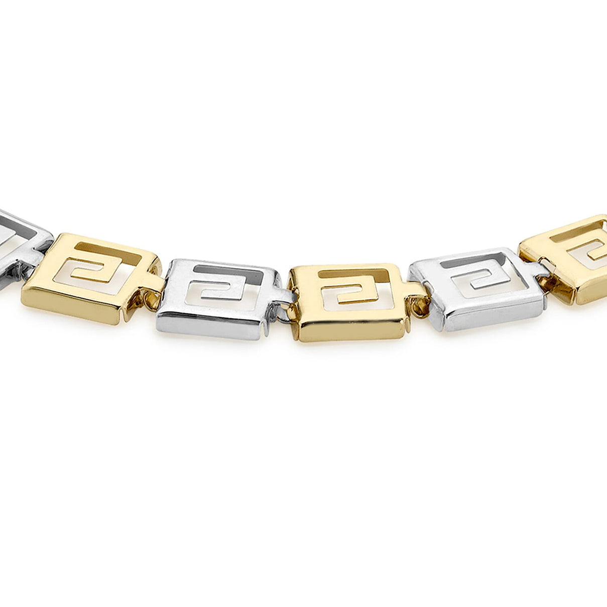 9K Two Colour Gold Grecian Style Bracelet 7.5 Inch 7193247 1