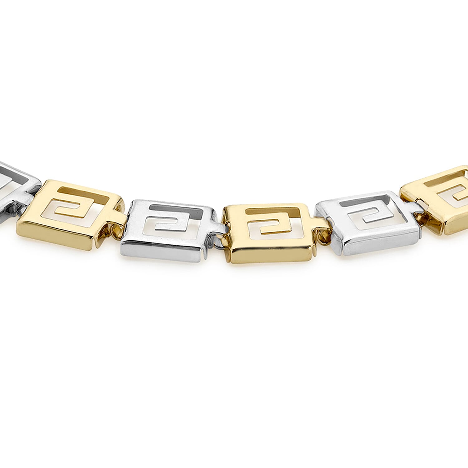 9K Two Colour Gold Grecian Style Bracelet 7.5 Inch 7193247 1