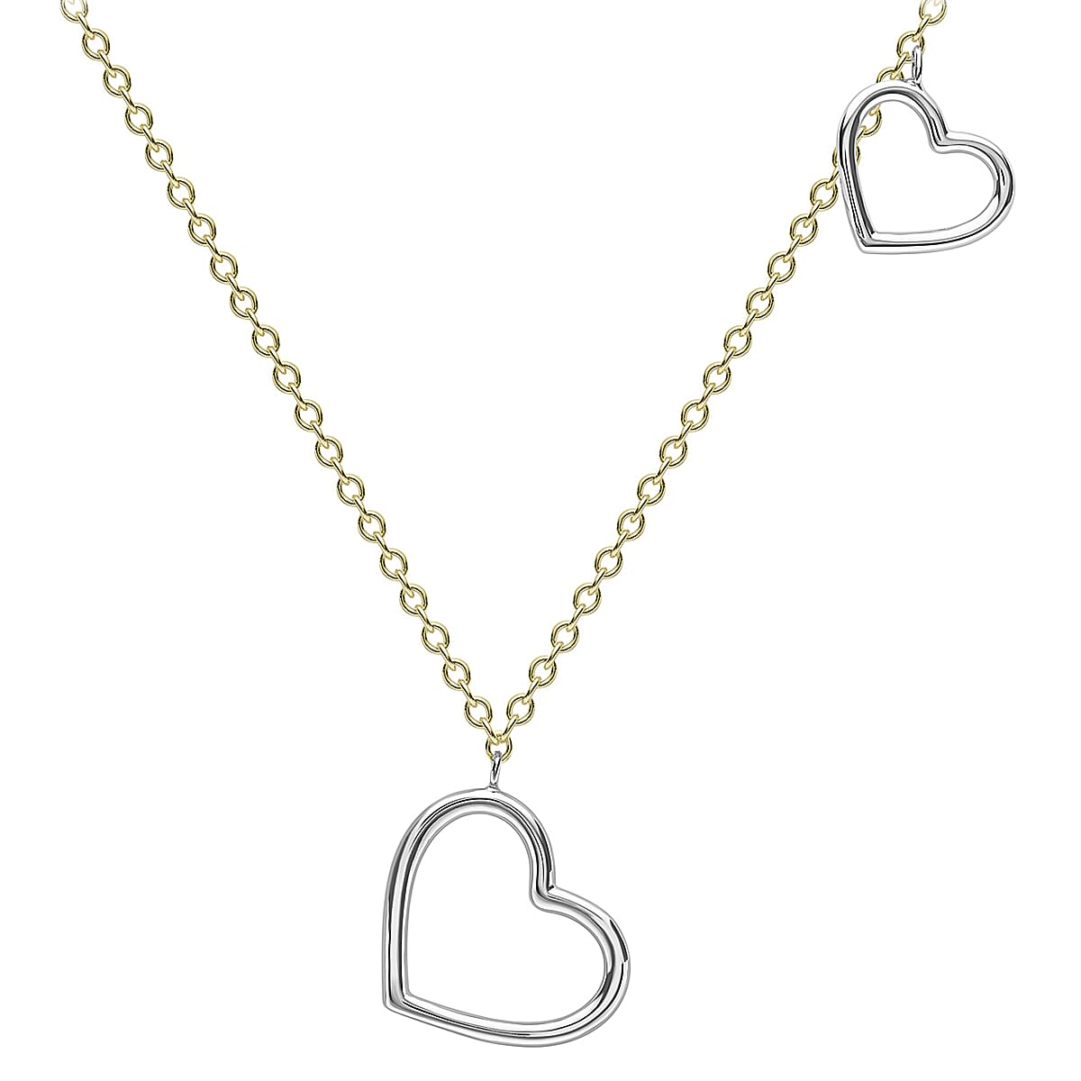 9K Two Colour Gold Hearts Necklace 17 to 18 Inch 7189963 0