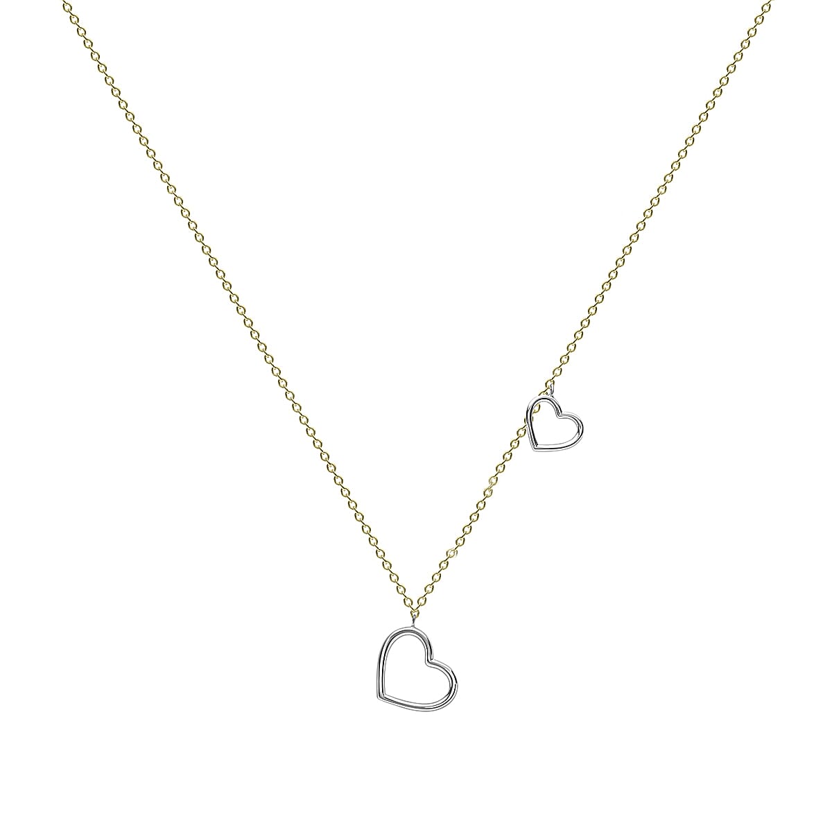 9K Two Colour Gold Hearts Necklace 17 to 18 Inch 7189963 1