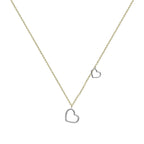 9K Two Colour Gold Hearts Necklace 17 to 18 Inch