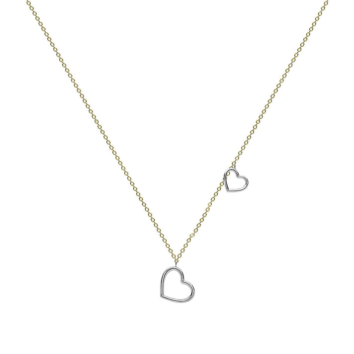 9K Two Colour Gold Hearts Necklace 17 to 18 Inch 7189963 2