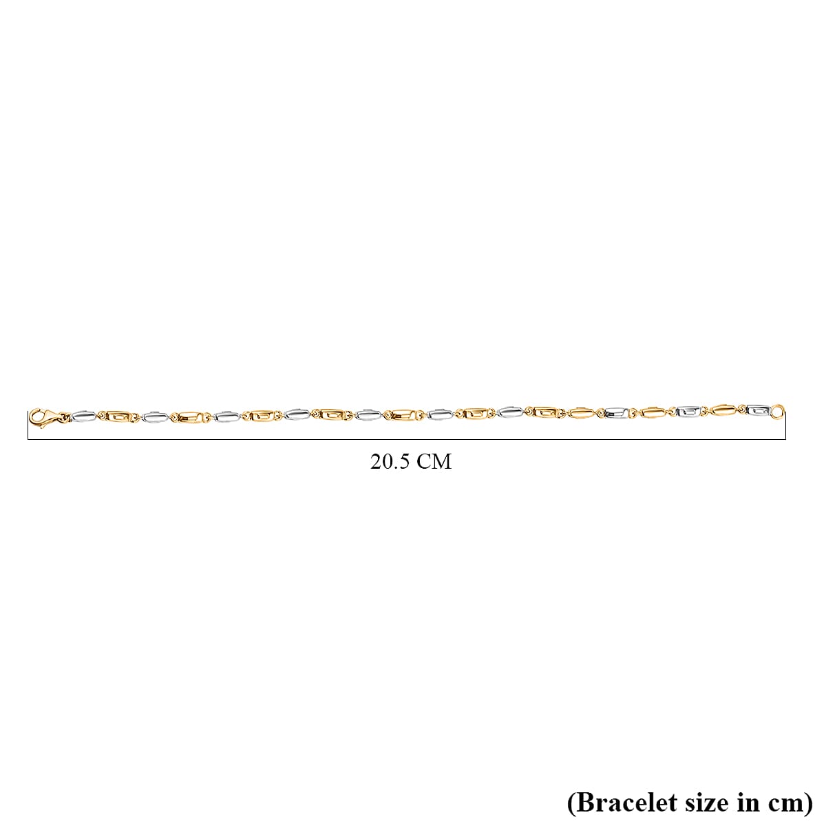 9K Two Colour Gold Rectangular Link Bracelet 8 Inch 3.6 grams 6093048 4