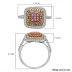 9K Tri Colour Gold SGL Certified Natural Pink Diamond, Natural Yellow Diamond & Natural White Diamond Ring 1.00 Ct.