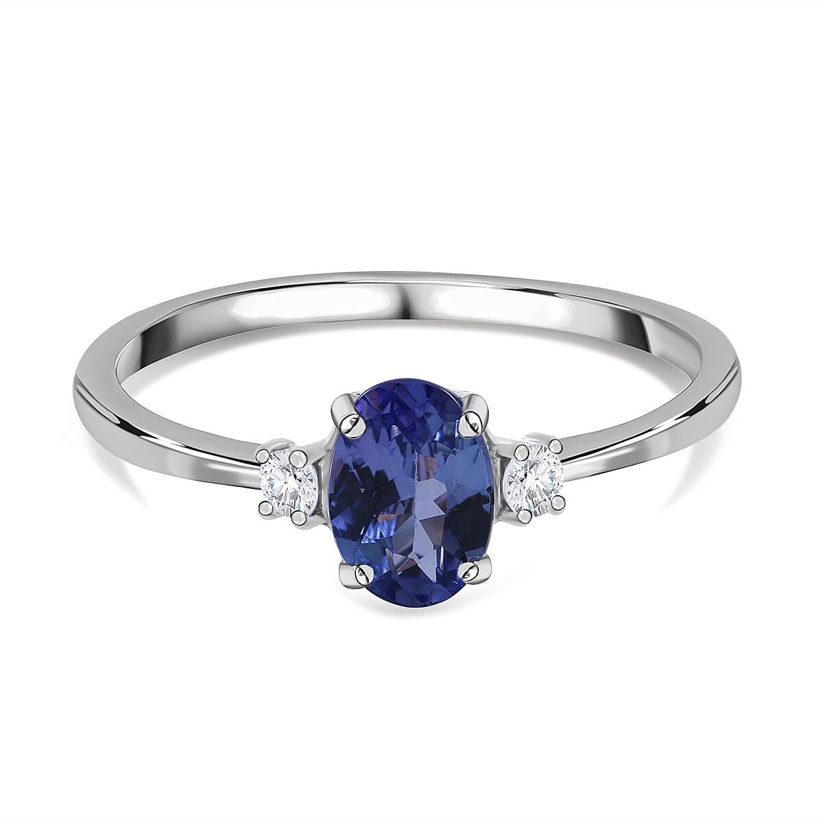 9K White Gold 1.70 Ct AA Tanzanite and Diamond I3 GH Classic Solitaire Ring 8949052 0