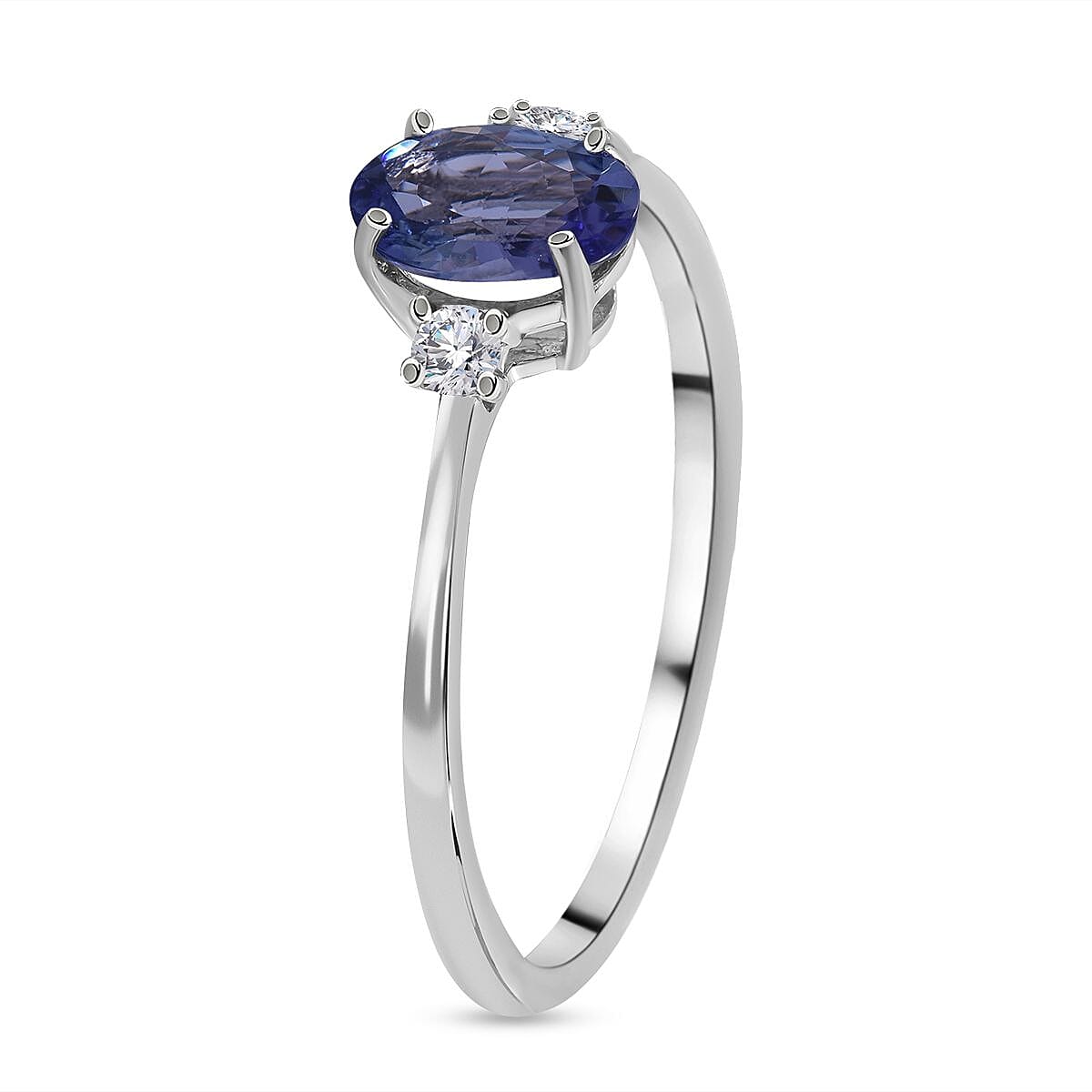 9K White Gold 1.70 Ct AA Tanzanite and Diamond I3 GH Classic Solitaire Ring 8949052 4