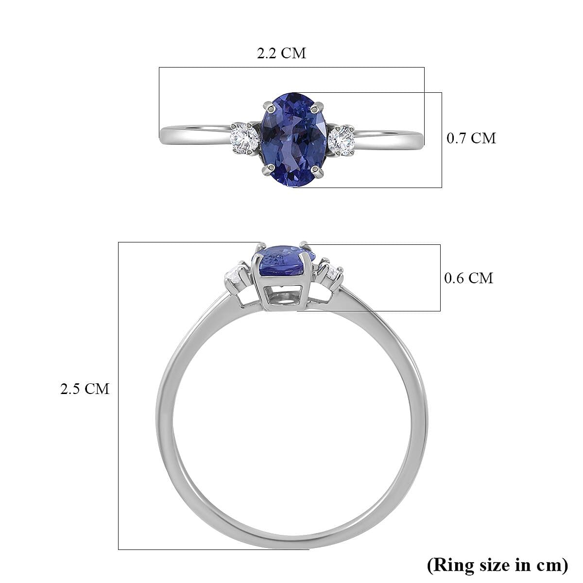 9K White Gold 1.70 Ct AA Tanzanite and Diamond I3 GH Classic Solitaire Ring 8949052 6