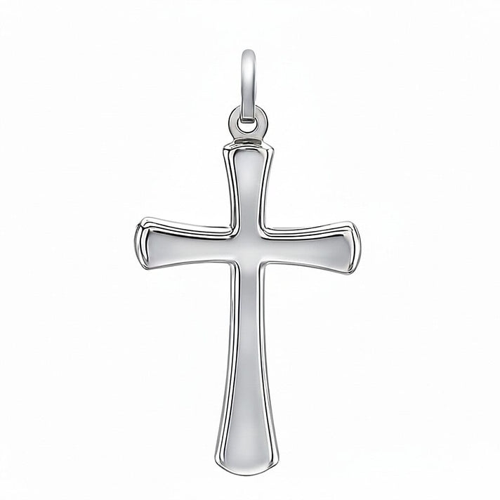 9K White Gold 16mm x 26mm Cross Pendant 7254868 1