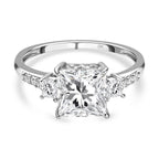 9K White Gold Moissanite Ring 2.10 Ct.