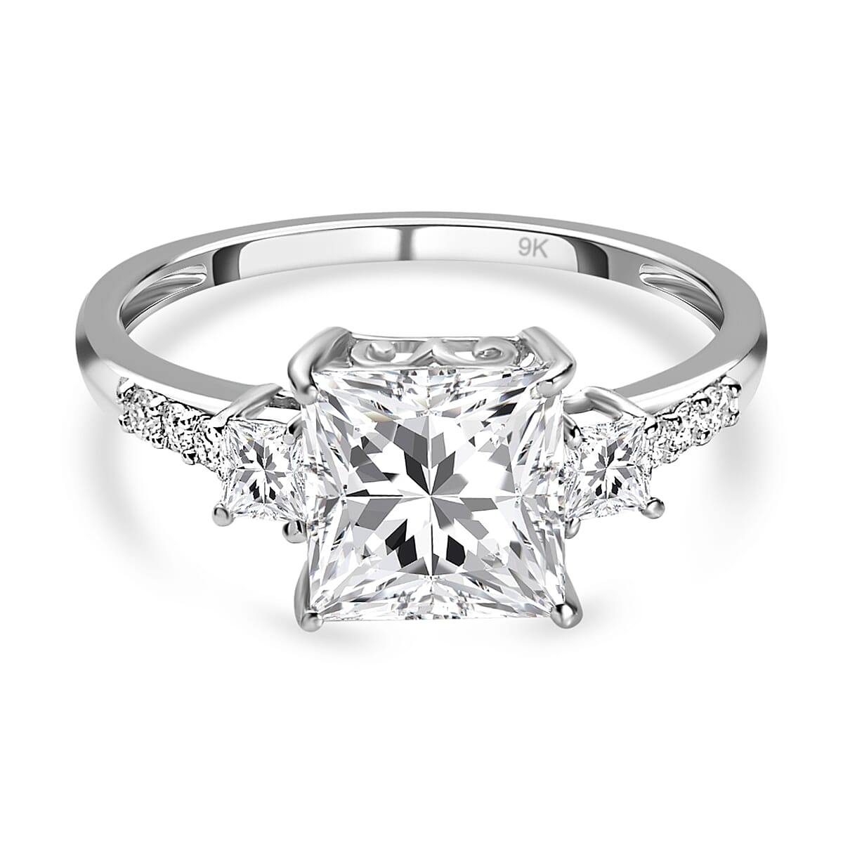 9K White Gold 2.10 Ct Moissanite Classic Solitaire Ring 7158858 0