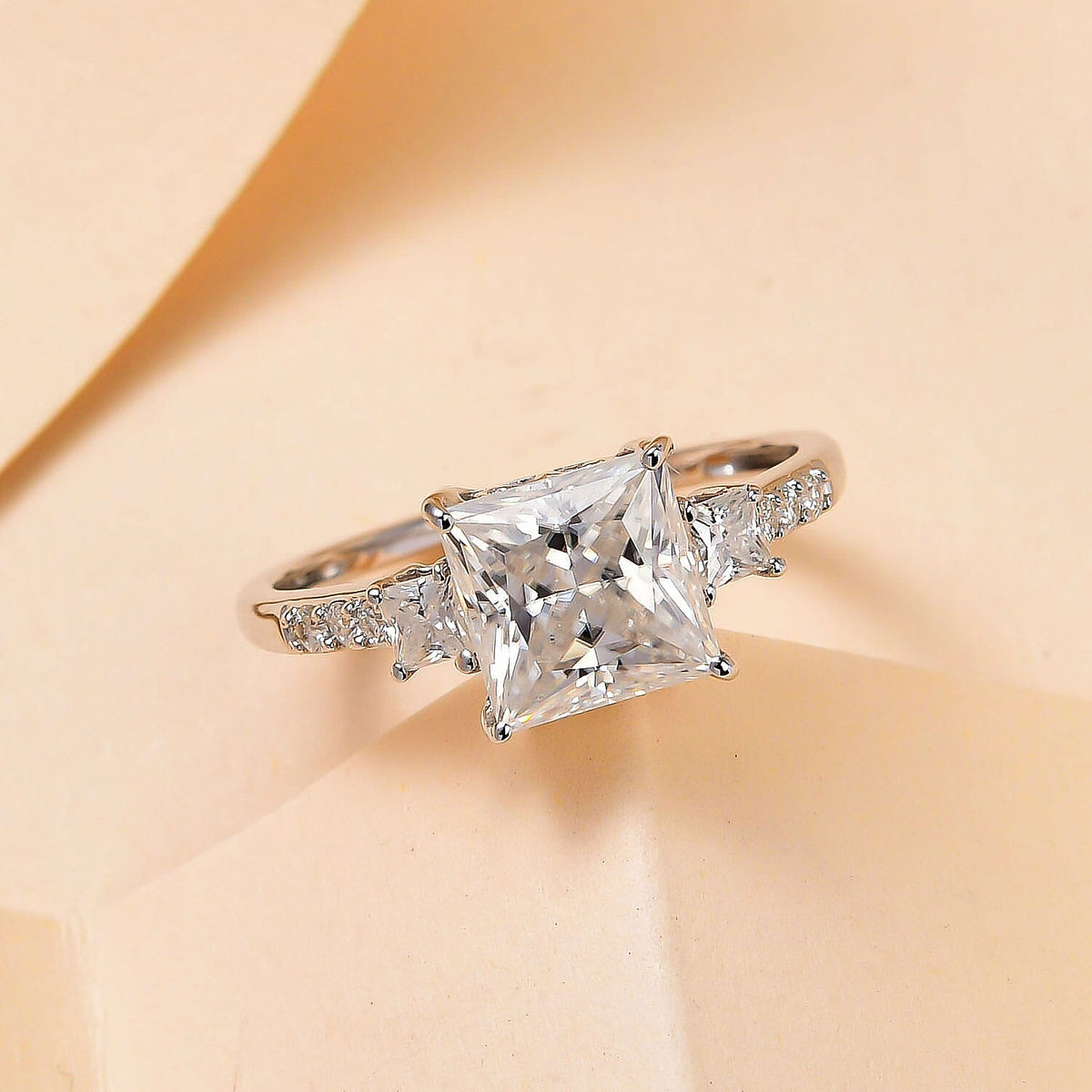 9K White Gold 2.10 Ct Moissanite Classic Solitaire Ring 7158858 2