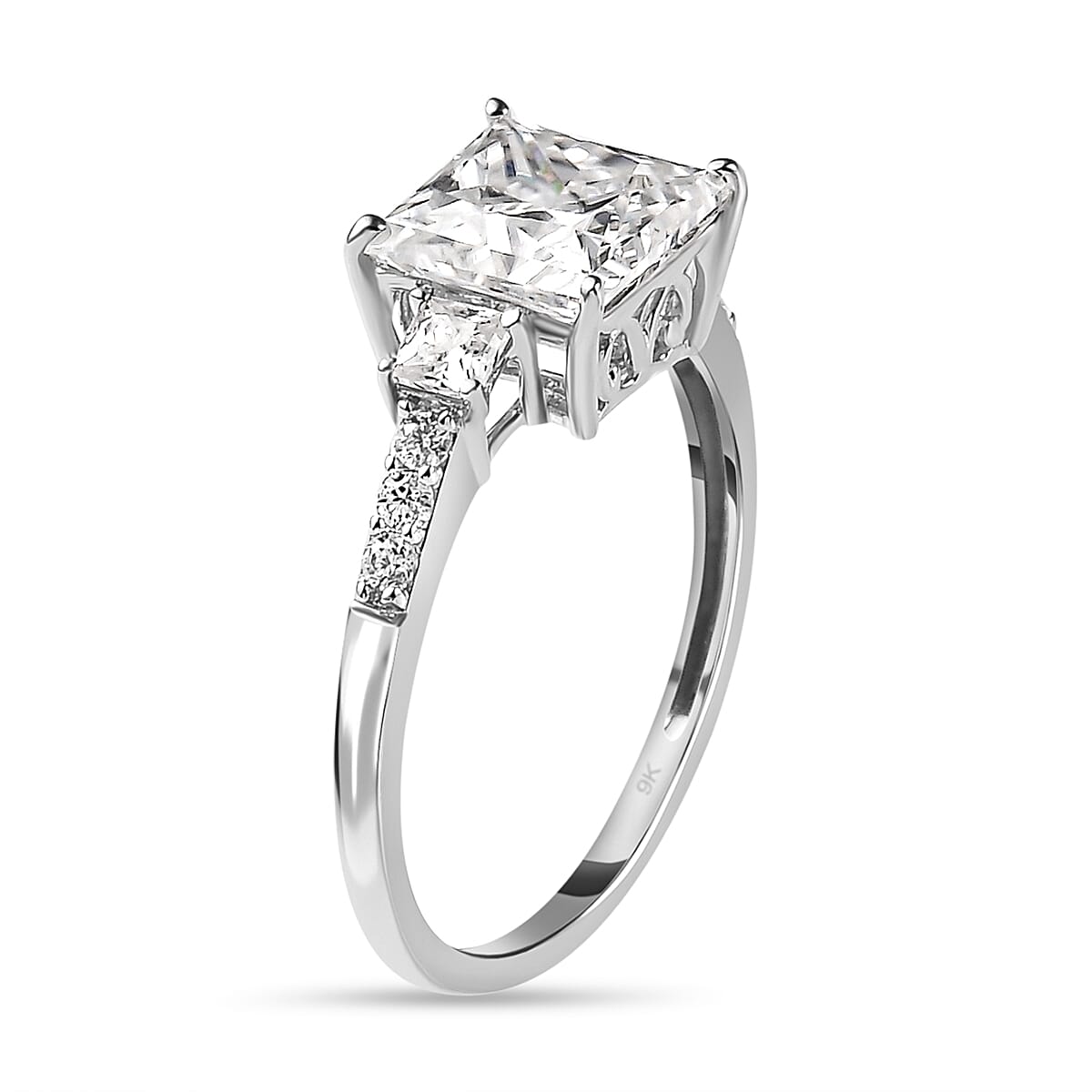 9K White Gold 2.10 Ct Moissanite Classic Solitaire Ring 7158858 4
