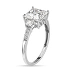 9K White Gold Moissanite Ring 2.10 Ct.