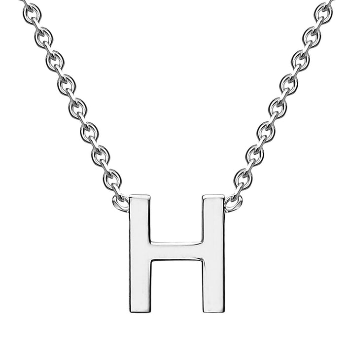 9K White Gold 4mm x 4.5mm 'H' Initial Adjustable Necklace 15 - 17 Inch 7251298 1