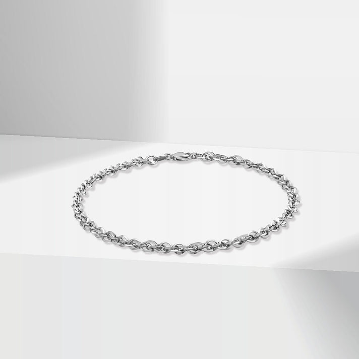 9K White Gold 60 Diamond Cut Prince of Wales Bracelet 7.5 Inch 8894689 2