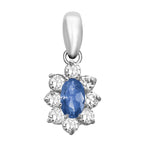 9K White Gold  A   Blue Cubic Zirconia ,  Cubic Zirconia  Pendant 0.90 ct,  Gold Wt. 0.5 Gms  0.900  Ct.