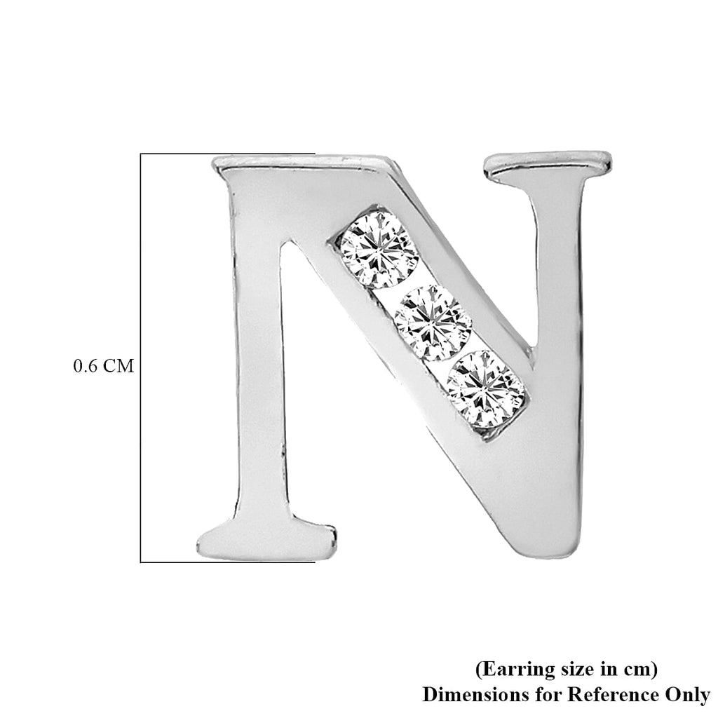 9K White Gold  A   Cubic Zirconia  Earring 0.03 ct,  Gold Wt. 0.62 Gms  0.030  Ct.