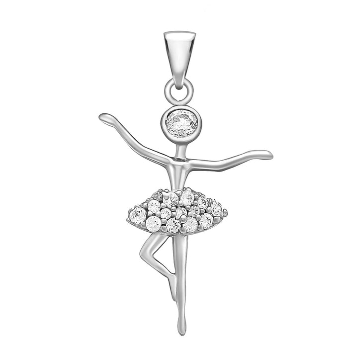 9K White Gold A Cubic Zirconia Ballerina Pendant 0.20 ct, Gold Wt.1.4 Gms 0.200  Ct. 7712533 1