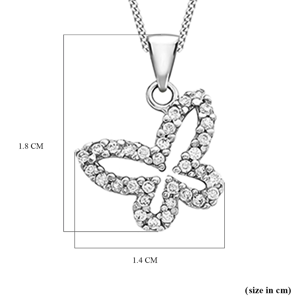 9K White Gold A Cubic Zirconia Butterfly Pendant 0.31 ct, Gold Wt. 0.98 Gms 0.310  Ct. 7712538 1