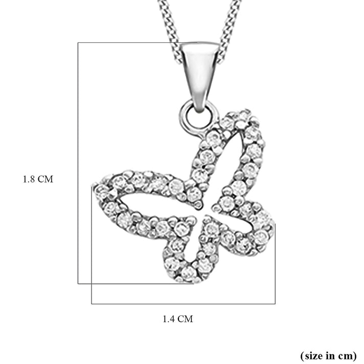9K White Gold A Cubic Zirconia Butterfly Pendant 0.31 ct, Gold Wt. 0.98 Gms 0.310  Ct. 7712538 2