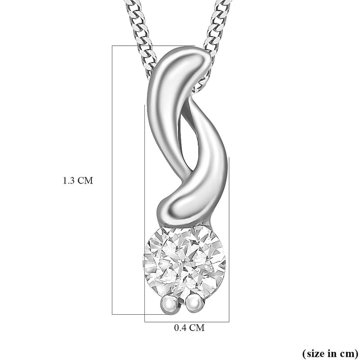 9K White Gold  A   Cubic Zirconia  Pendant 0.45 ct,  Gold Wt. 0.45 Gms  0.450  Ct. 7712531 2