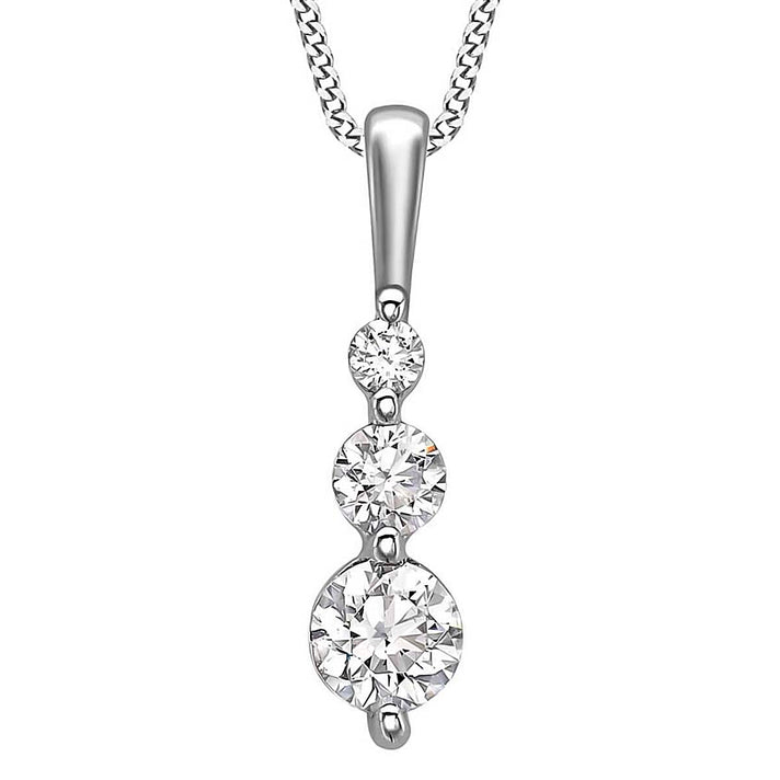 9K White Gold  A   Cubic Zirconia  Pendant 0.72 ct,  Gold Wt. 0.63 Gms  0.720  Ct. 7712527 1