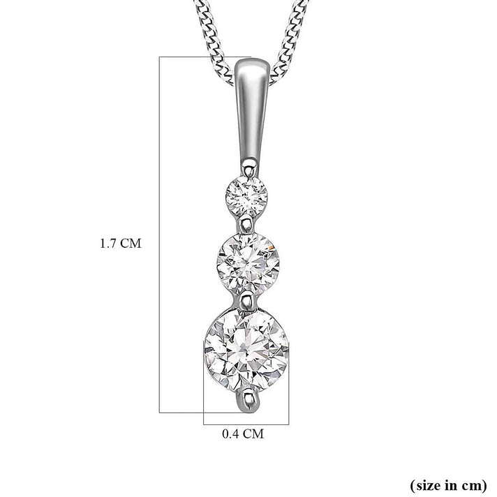 9K White Gold  A   Cubic Zirconia  Pendant 0.72 ct,  Gold Wt. 0.63 Gms  0.720  Ct. 7712527 2
