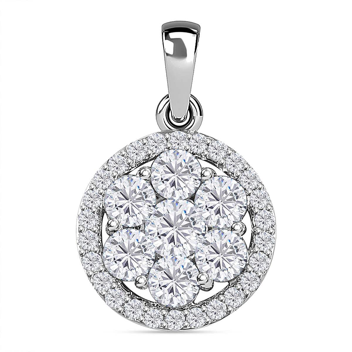 9K White Gold Moissanite Pendant 7560684 0