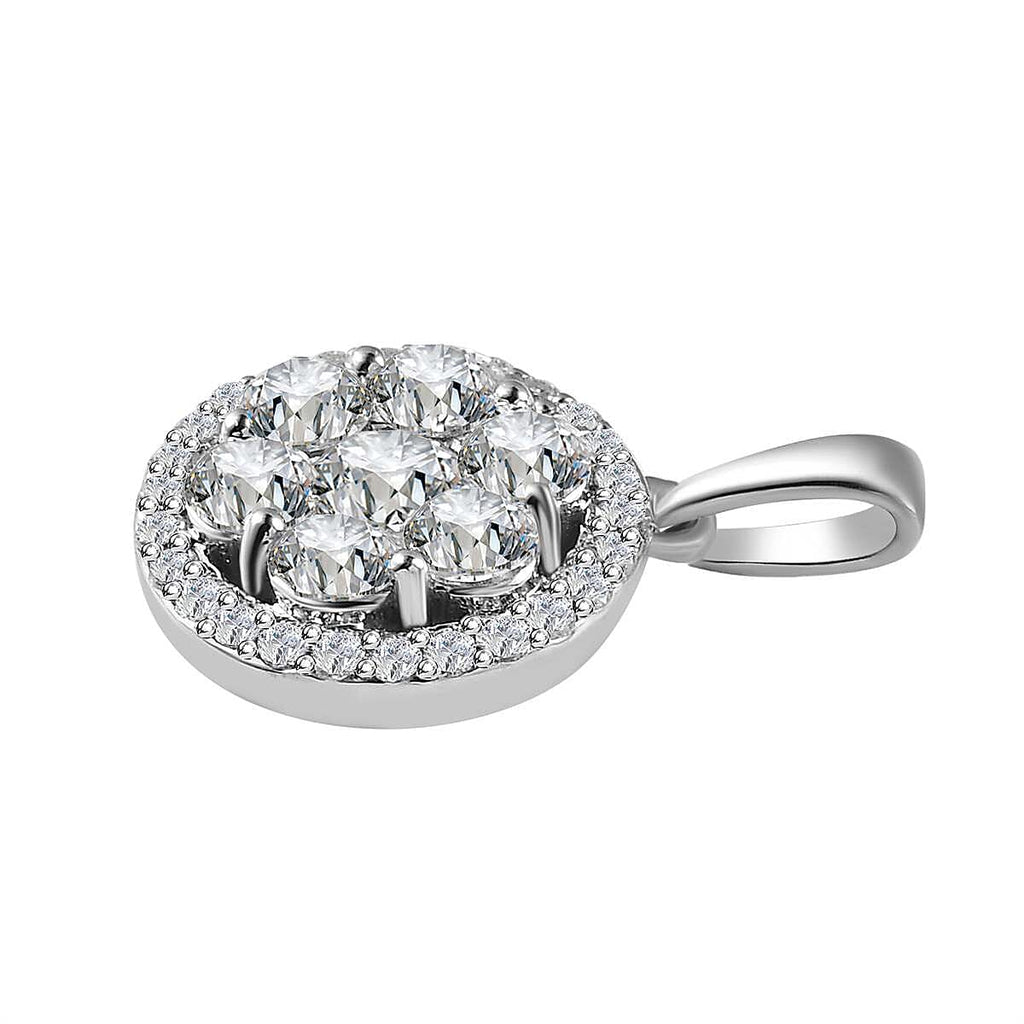 9K White Gold Moissanite Pendant