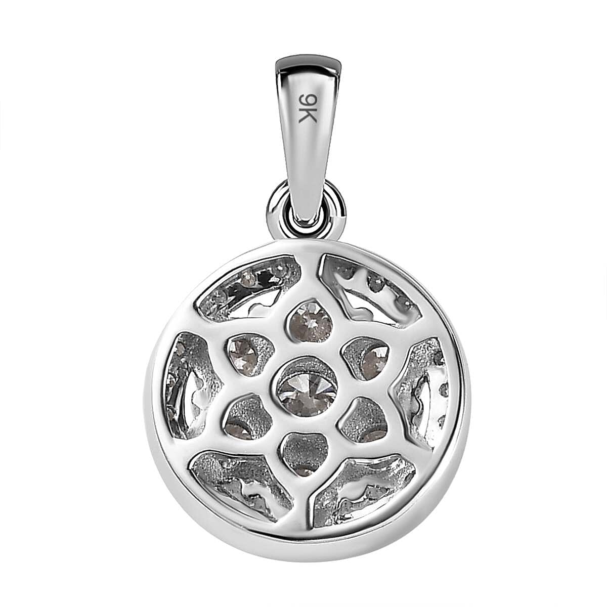 9K White Gold Moissanite Pendant 7560684 4