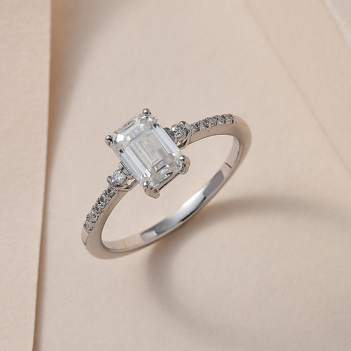 9K White Gold Moissanite Ring 1.12 Ct. 7621678 1