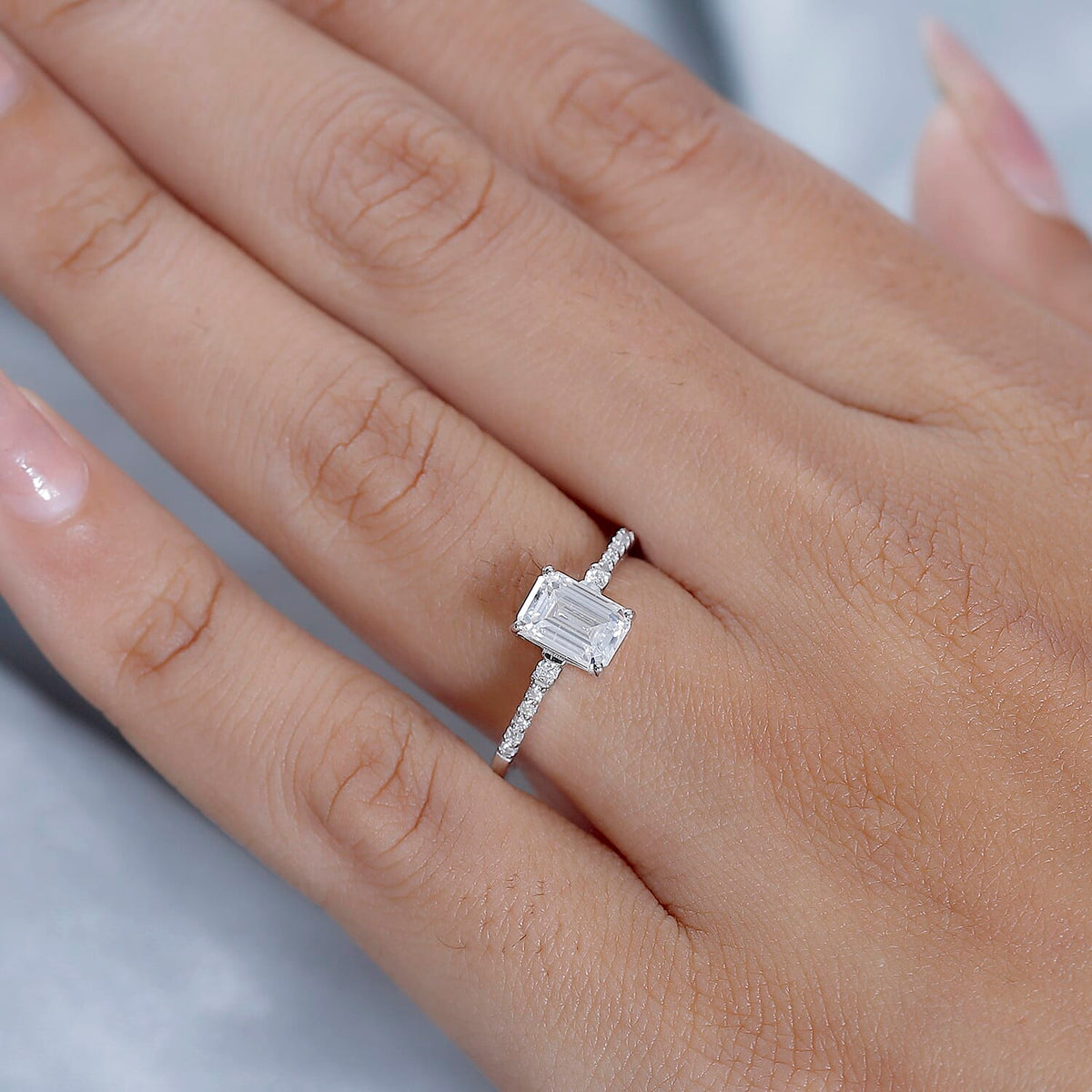 9K White Gold Moissanite Ring 1.12 Ct. 7621678 2