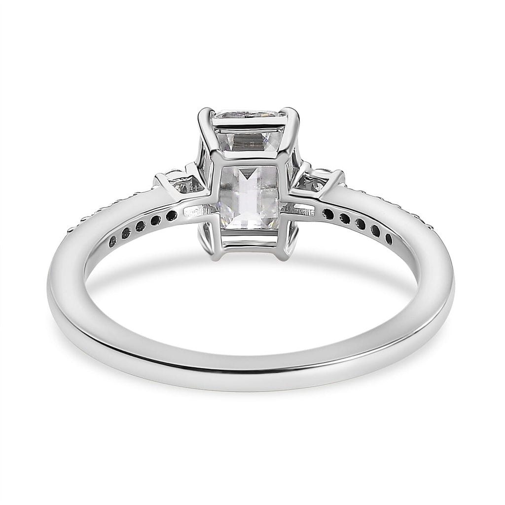 9K White Gold Moissanite Ring 1.12 Ct.