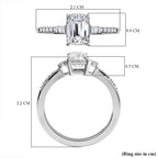 9K White Gold Moissanite Ring 1.12 Ct.