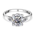 9K White Gold Moissanite Ring 1.82 Ct