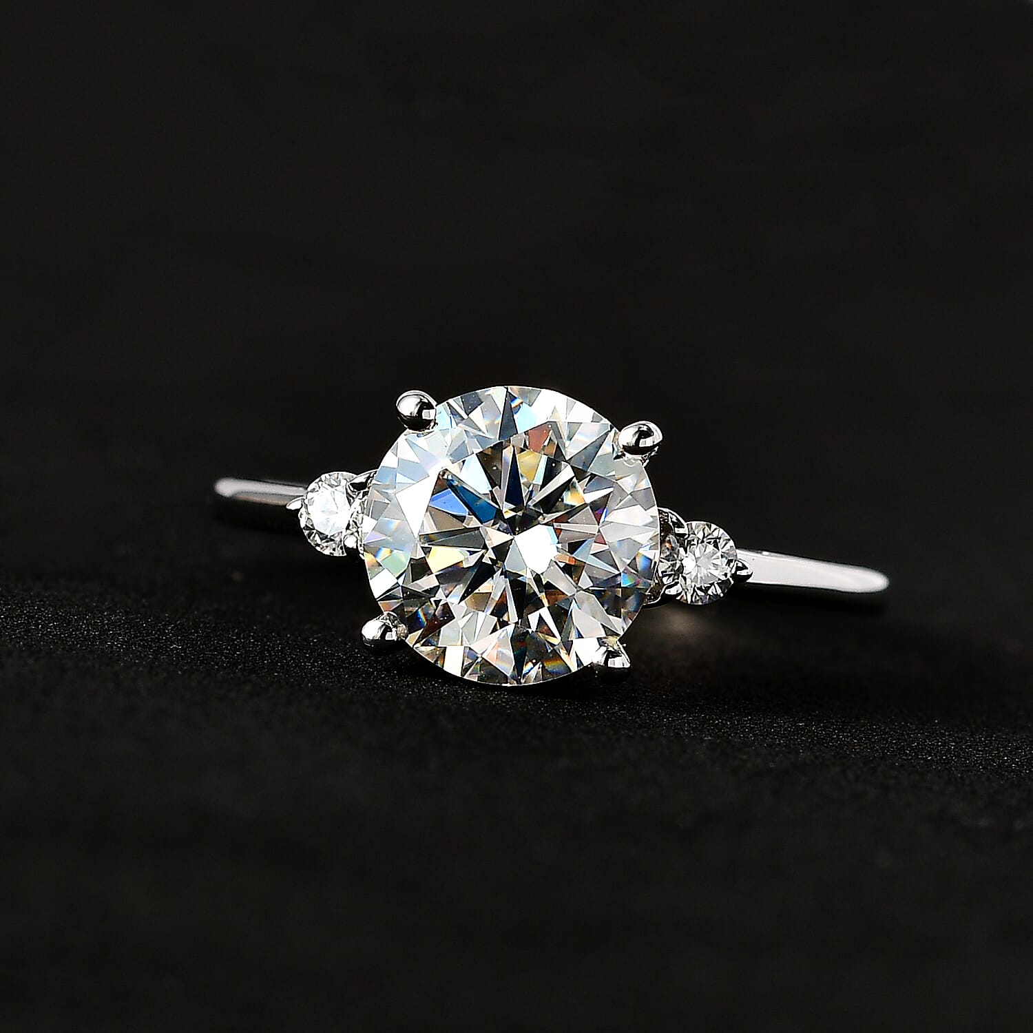 9K White Gold Moissanite Ring 1.82 Ct 7646035 1