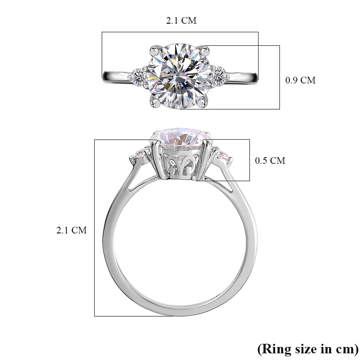 9K White Gold Moissanite Ring 1.82 Ct 7646035 5