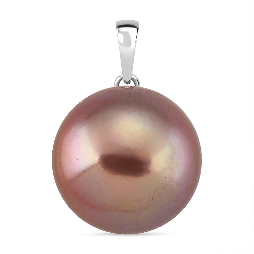 9K AAA White Gold Multi Colour Edison Pearl Pendant