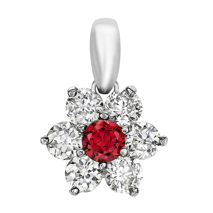 9K White Gold  A   Red Cubic Zirconia ,  Cubic Zirconia  Pendant 3.01 ct,  Gold Wt. 0.7 Gms  3.010  Ct. 7712542 1
