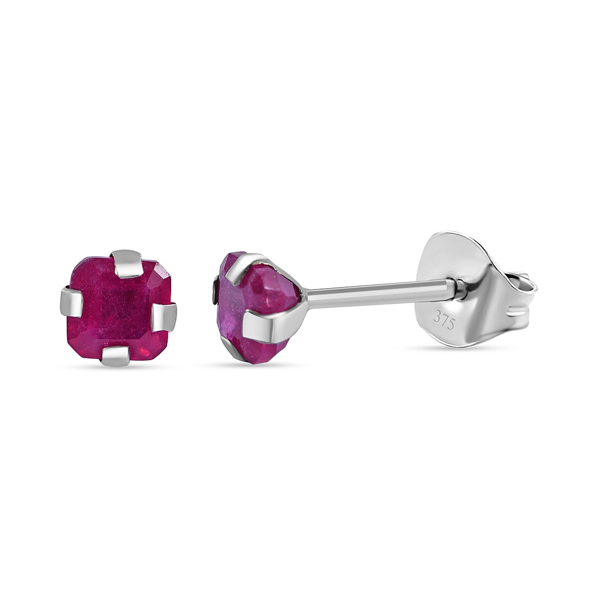9K White Gold  AA   African Ruby  Earring 1.14 ct,  Gold Wt. 0.25 Gms  1.140  Ct. 7543736 0