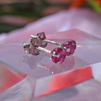9K White Gold  AA   African Ruby  Earring 1.14 ct,  Gold Wt. 0.25 Gms  1.140  Ct.