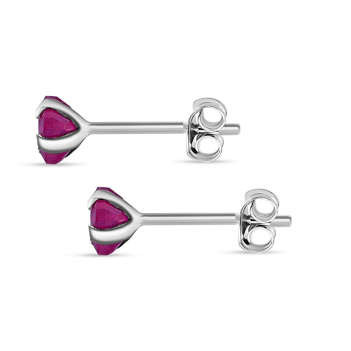 9K White Gold  AA   African Ruby  Earring 1.14 ct,  Gold Wt. 0.25 Gms  1.140  Ct. 7543736 3