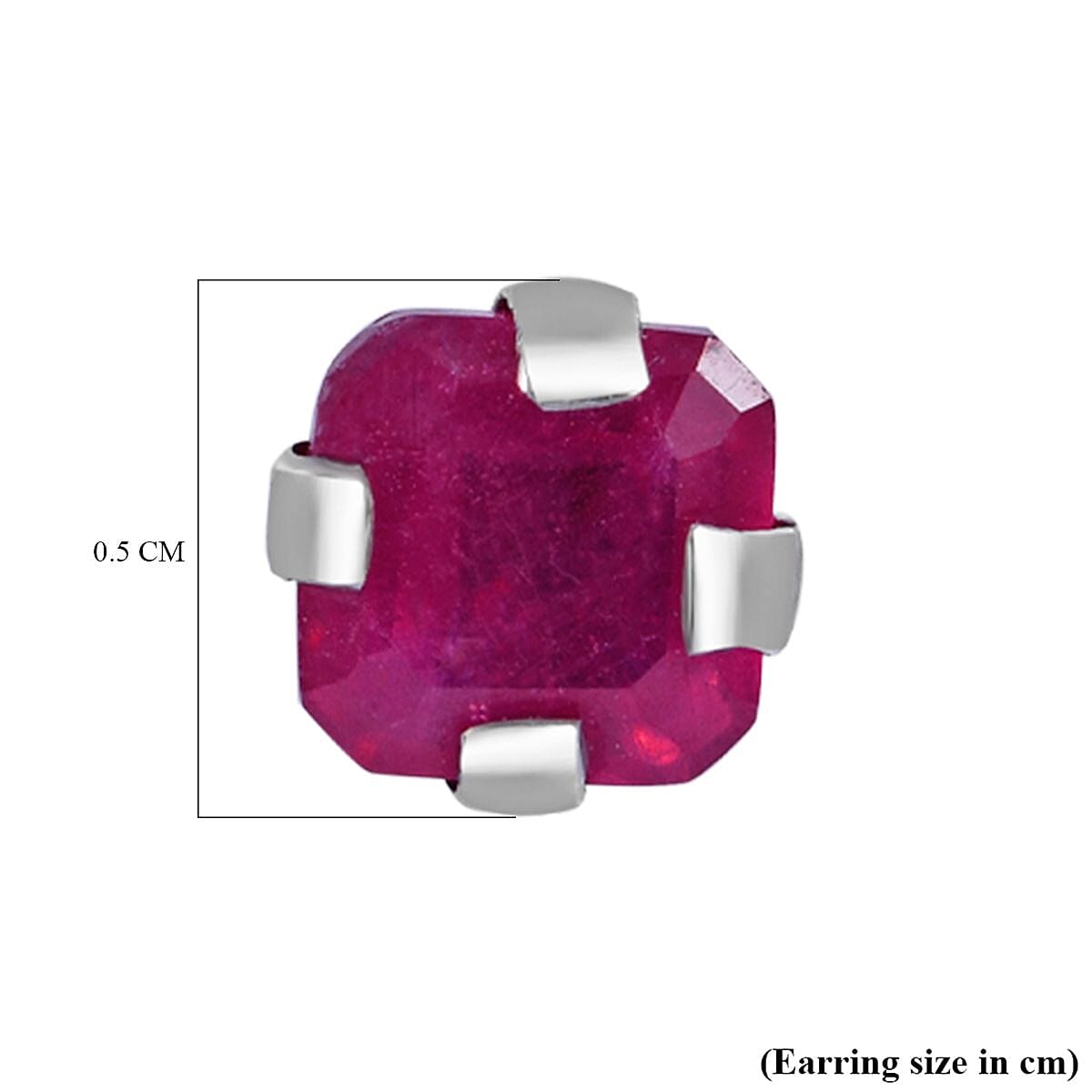 9K White Gold  AA   African Ruby  Earring 1.14 ct,  Gold Wt. 0.25 Gms  1.140  Ct. 7543736 4